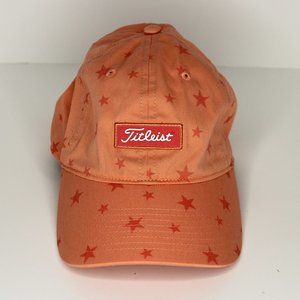 Titleist Peach/Pink Star Print Adjustable Baseball Cap Moisture Wicking